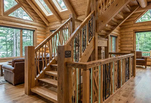 Balusters in a Wooden House 2026 with Natural Timber Stair Flight Design
