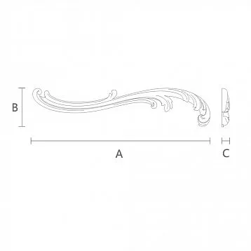 Wooden decor in the form of a branch with leaves and flowers - overlay N-427L, carved