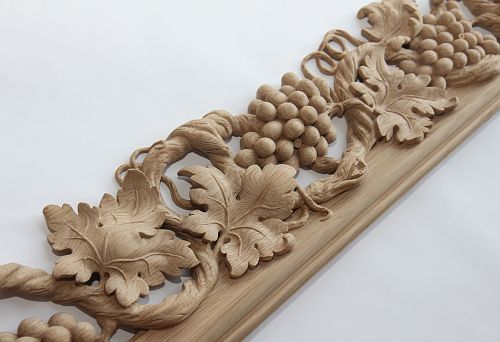 Carved Wood Decor with Grapevines and Leaves &mdash; Exclusive Wooden Interior Accents