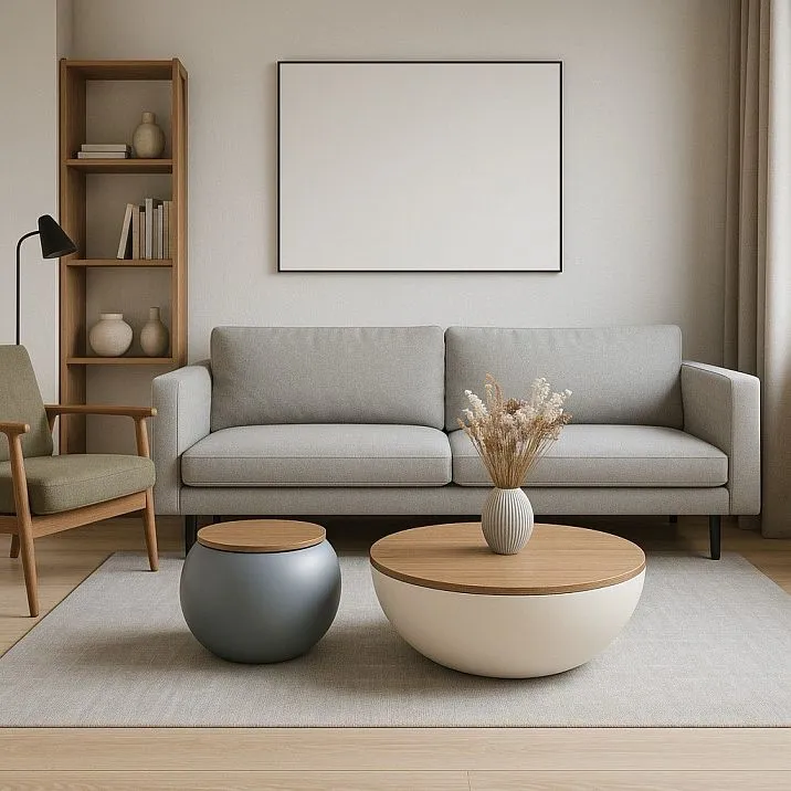 Hemispherical coffee table base STL-036 in interior