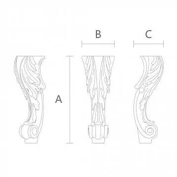 Wooden legs with decoration MN-019 for stools, benches