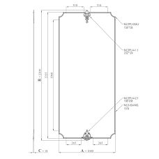 Drawing of the stucco decor set CPU-12-2 Petersburg size 1000&times;2300&times;18 mm