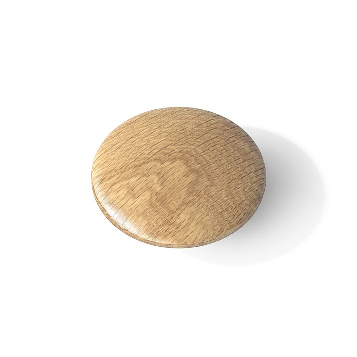 Wooden push button handle top view