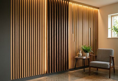 Decorative slats for apartment walls: how to choose format for TV zone, headboard and hallway