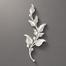 Relief decoration NPU-472L: branch with leaves made of polyurethane. Architectural decoration to buy