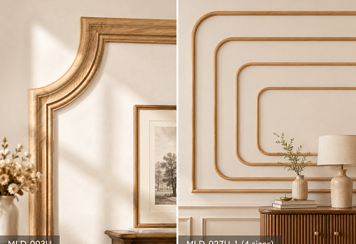 Comparison of corner moldings MLD-003U and MLD-027U-1 for a decorative frame