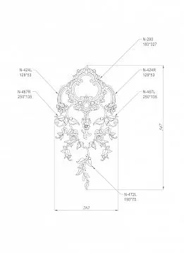 Wooden Decor Set C-050 - a set of six carved appliqu&eacute;s of different sizes and shapes