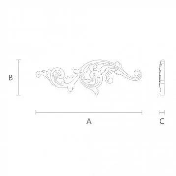 Wooden Carved Overlay N-158L for Door