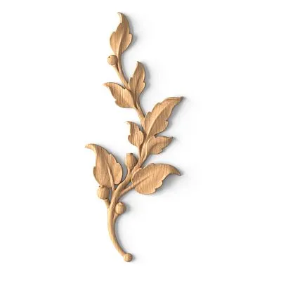Carved cover plate из дерева с веточкой и листьями N-472L