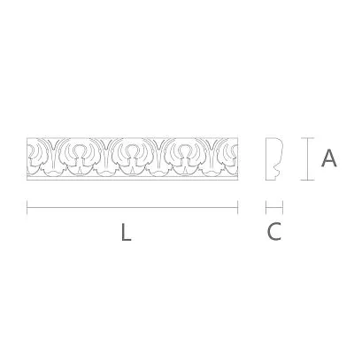 Carved декоративный элемент K-073 в классическом стиле чертеж