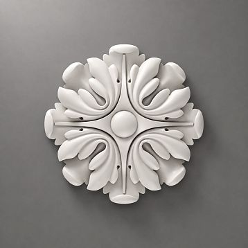 Stylish polyurethane rose in classic pattern &ndash; stucco for walls, ceiling, and furniture
