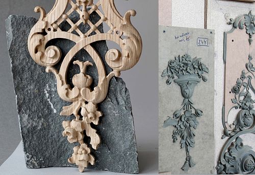 Decorative wooden panel with an elegant ornament