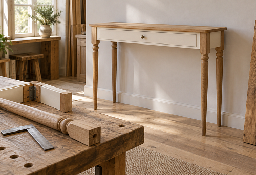 Solid wood console legs