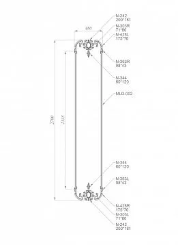 Wooden decor set C-009-1-1 for decorating furniture wall panels