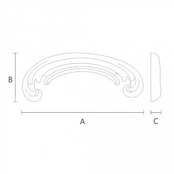 Decorative wooden element, carved, for creating coziness and harmony in the interior - decorative overlay N-428L drawing