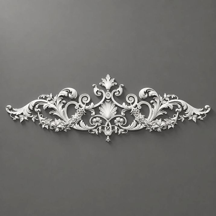 Molding decor NPU.VRS-006 with detailed floral ornament
