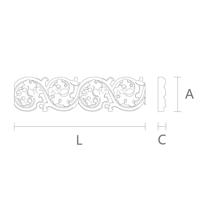 Refined Carved Molding K-090 from Oak, Drawing