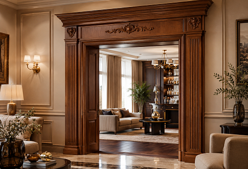 Wooden door portal STAVROS for interior doorway design