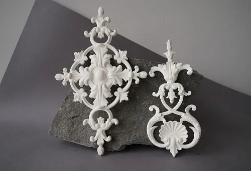 Polyurethane decorative molding with classic ornament on stone