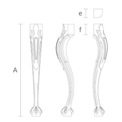Classics деревянные ножки с чертежом для tableа