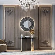 Carved finial N-436.1L in the design of wall panels and furniture fronts with molding MLD-002