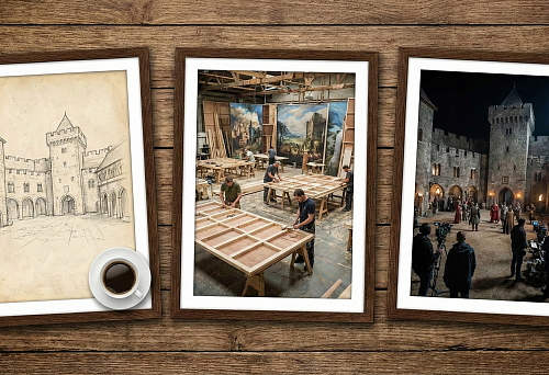 Sketch of Architectural Decorations for Future Filming Structure
