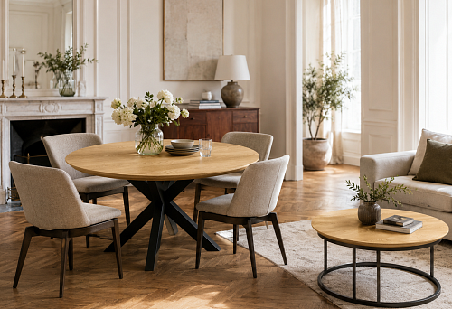 Round tabletop ST-030: how to choose for dining and coffee tables