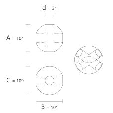 Drawing of part KN-018 for the constructor with indication of height, width, and hole diameter.