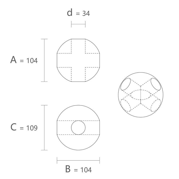 Drawing of part KN-018 for the constructor with indication of height, width, and hole diameter.