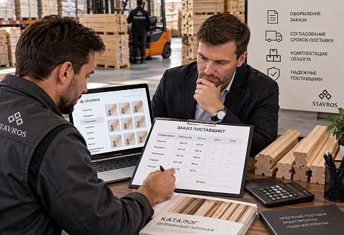 Placing a wholesale order with a supplier for wooden trim