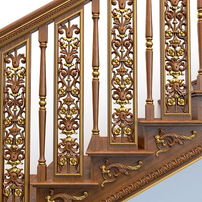 Wooden baluster L-101, лестница фото