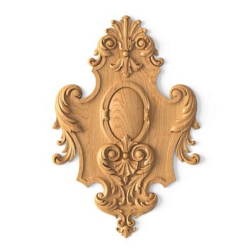 Wooden decor N-149.1 with carved classic ornament from natural wood