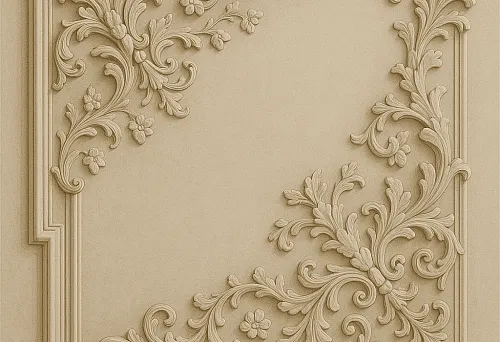 Polyurethane Ceiling Molding with Elegant Floral Ornamentation