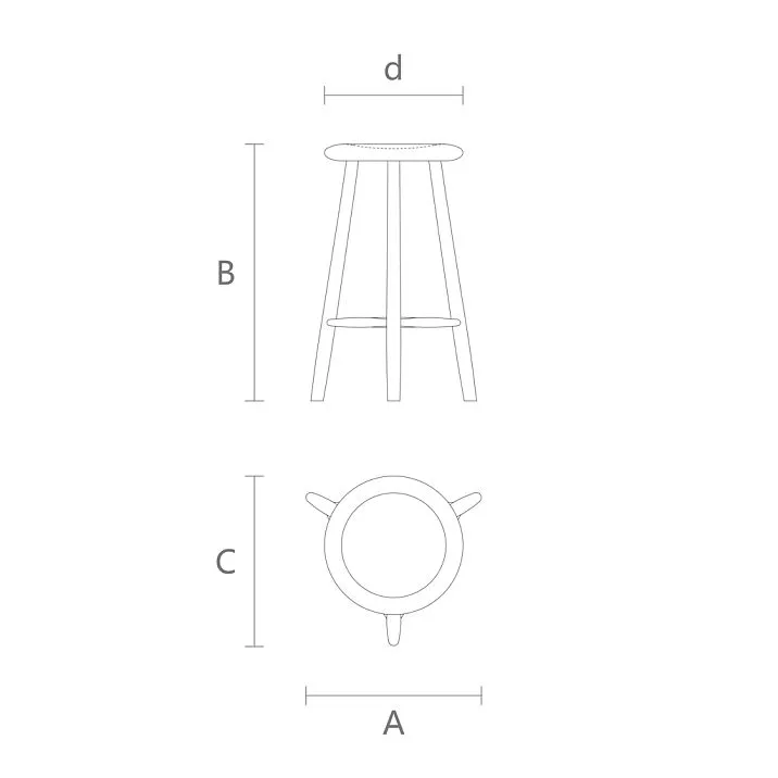Half-bar stool TBR-005 drawing