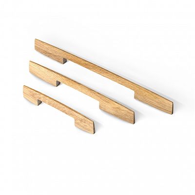 Furniture handle HL-003-21 из массива дуба или бука на белом фоне