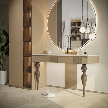 Wooden table leg with a unique grain and structure