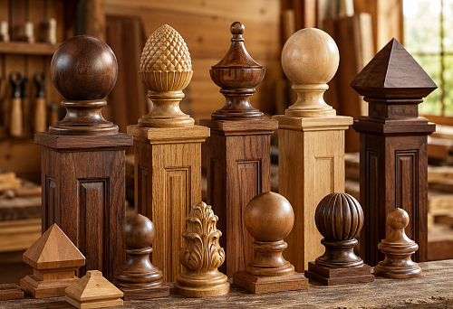 Buy wooden post caps &mdash; shapes, sizes and styles