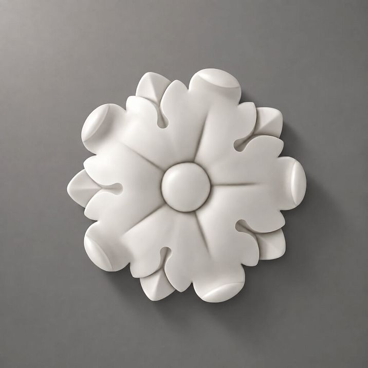 Luxurious polyurethane rose RPU-070 for interior decoration and stucco on walls