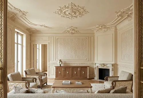 2026 interior with decorative doorway framing in a classic style