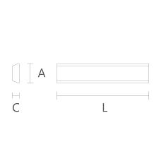 Drawing of wooden molding MLD-064 with profile 23 &times; 8 mm