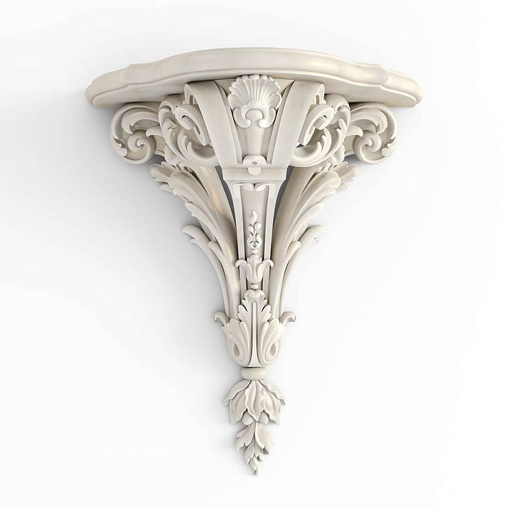 Versailles shelf 009-002 in light color with voluminous classic decor