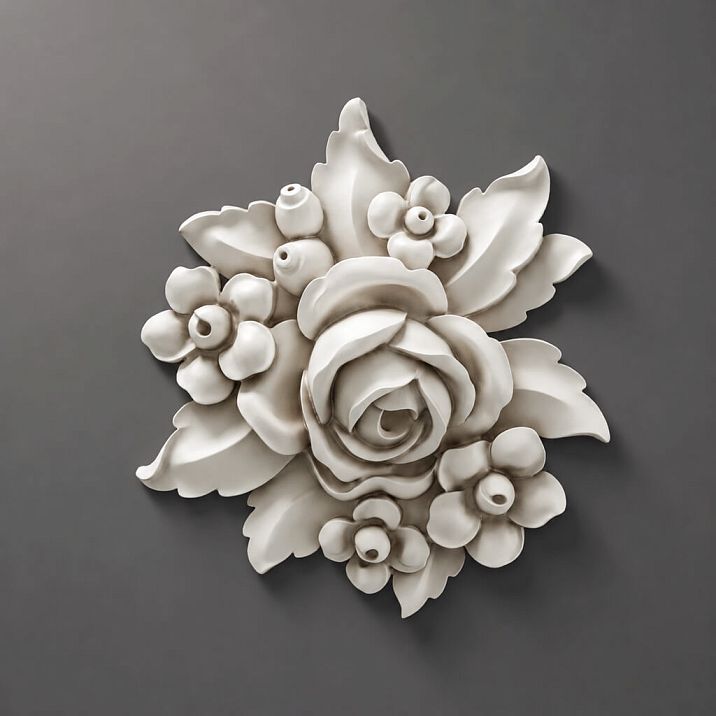 Relief decoration NPU-474 close-up with floral ornament