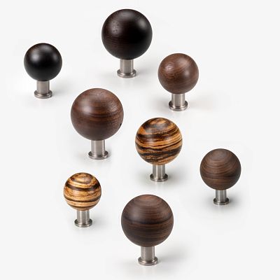 Furniture handle Jupiter HL-064M из массива дерева с металлическим основанием
