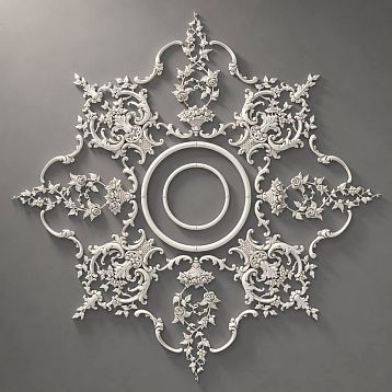 Ceiling rosette CPU-071 with a diameter of 1365 mm made of polyurethane in a classic style with an eight-ray composition