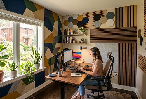 Acoustic panels for a home office and workspace: how to choose decorative panels
