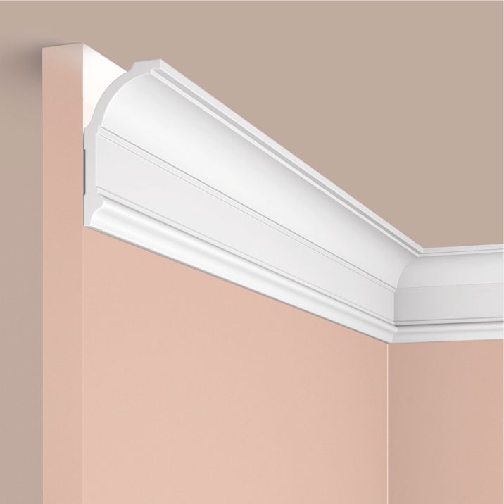 Cornice A70V2 POLYSTYRENE HI WOOD 70mm x 37mm x 2.0m &mdash; optimal solution of medium expressiveness for universal interiors