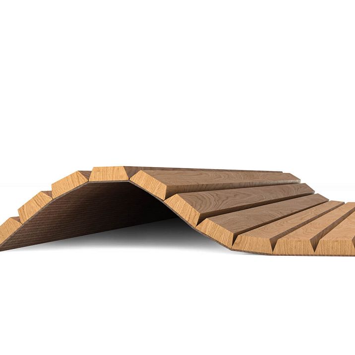 Flexible slatted panel PAN-007 for curved walls and columns