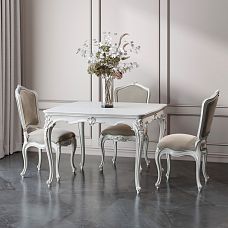 Square table Versailles 002-006 in an interior with Versailles 003-001 chairs