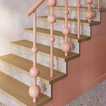 KON-012 beech or oak solid wood baluster set, height 1000 mm