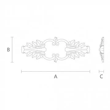 Wooden Applique N-222 with Carved Floral Pattern